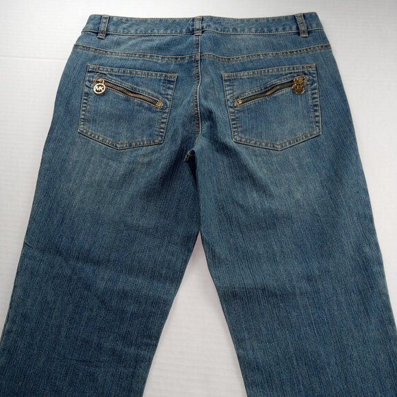Michael Kors Women's Straight Leg Jeans Size 8 Medium Wash Mid Rise Stretch - Picture 4 of 9